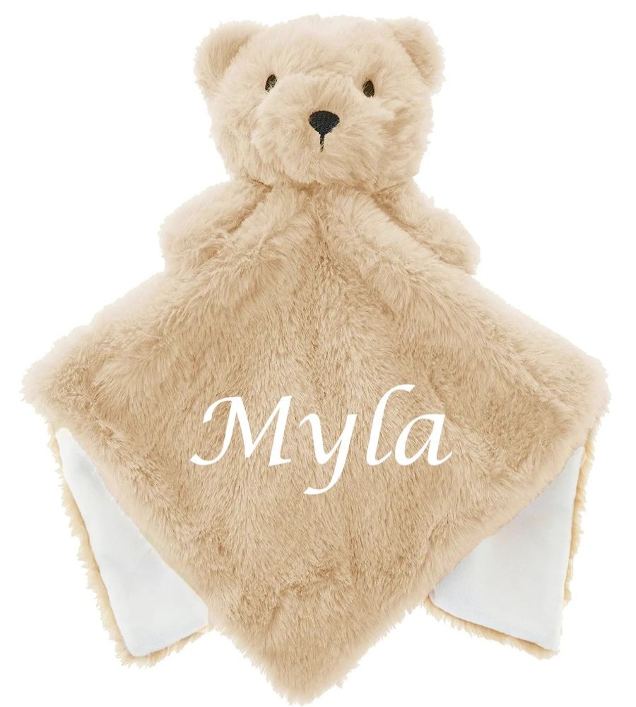 Nursery & Home Millie & Ralph Soft Toys | Personalised Name Teddy Bear Faux Fur Comforter Brown