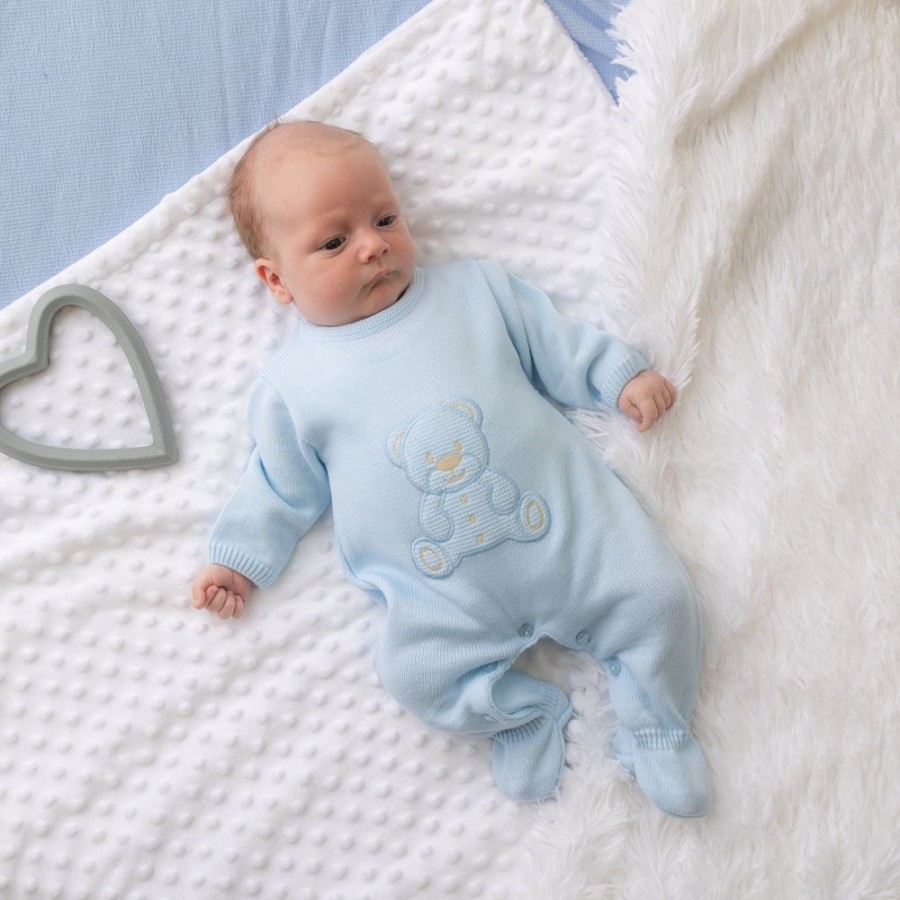 Clothing Dandelion Outfits | Blue Teddy Knitted Onesie