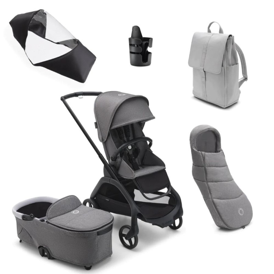 Prams & Pushchairs Bugaboo | Bugaboo Dragonfly Complete Bundle - Graphite With Grey Melange