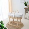 Nursery & Home Clair De Lune Moses Baskets & Bedside Cribs | Clair De Lune 80Th Anniversary Chelsea Palm Moses Basket - White