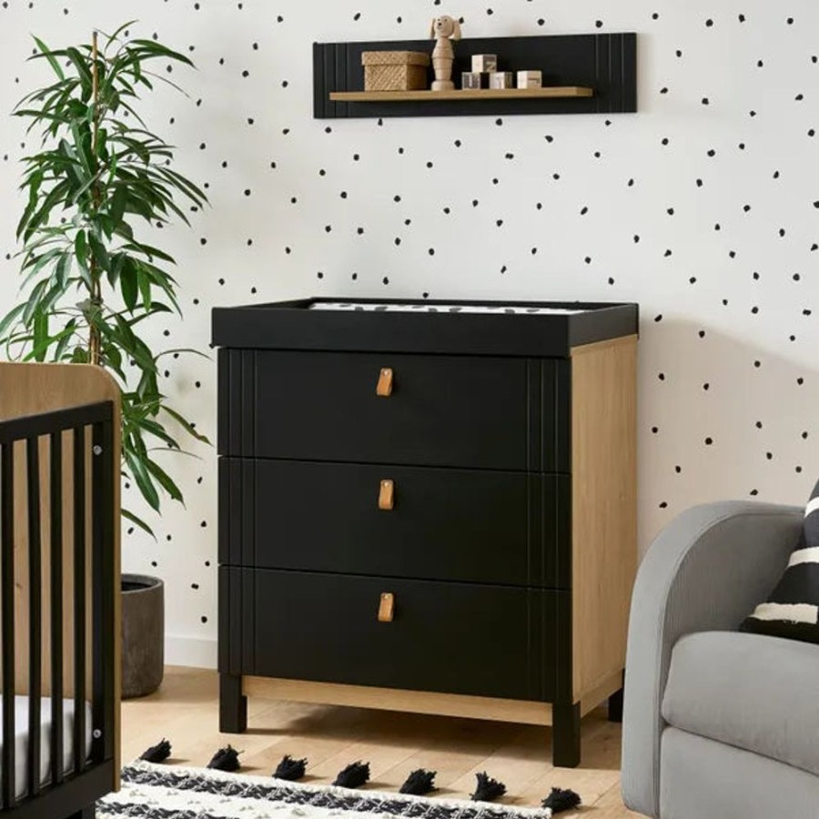 Nursery & Home CuddleCo Dressers | Cuddleco Rafi 3 Drawer Dresser & Changer - Oak & Black