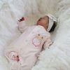 Clothing Dandelion Premature | Pink Mouse & Tea Cup Velour Sleepsuit