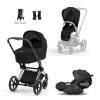 Prams & Pushchairs Cybex | Cybex Priam Travel System Inc Lux Carrycot & Cloud T - Sepia Black