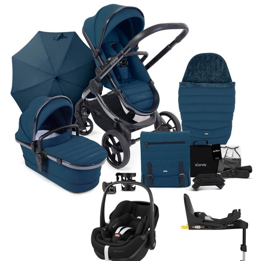 Prams & Pushchairs iCandy | Icandy Peach 7 Travel Bundle With Pebble 360 Pro & Base - Phantom/Coba