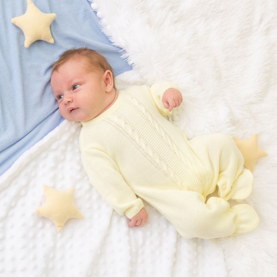 Clothing Dandelion Outfits | Lemon Cable Knitted | Unisex Onesie | Millie & Ralph