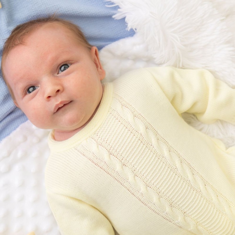 Clothing Dandelion Outfits | Lemon Cable Knitted | Unisex Onesie | Millie & Ralph