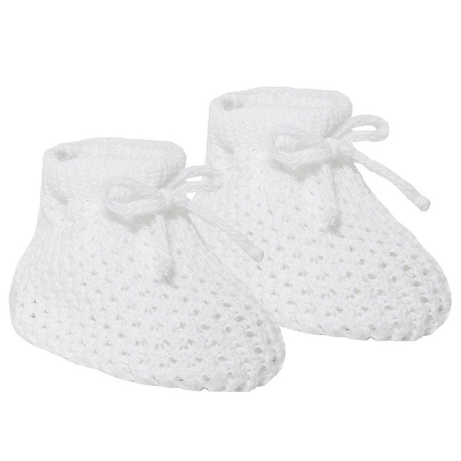 Clothing Millie & Ralph Shoes & Booties | White Knit Bow Booties