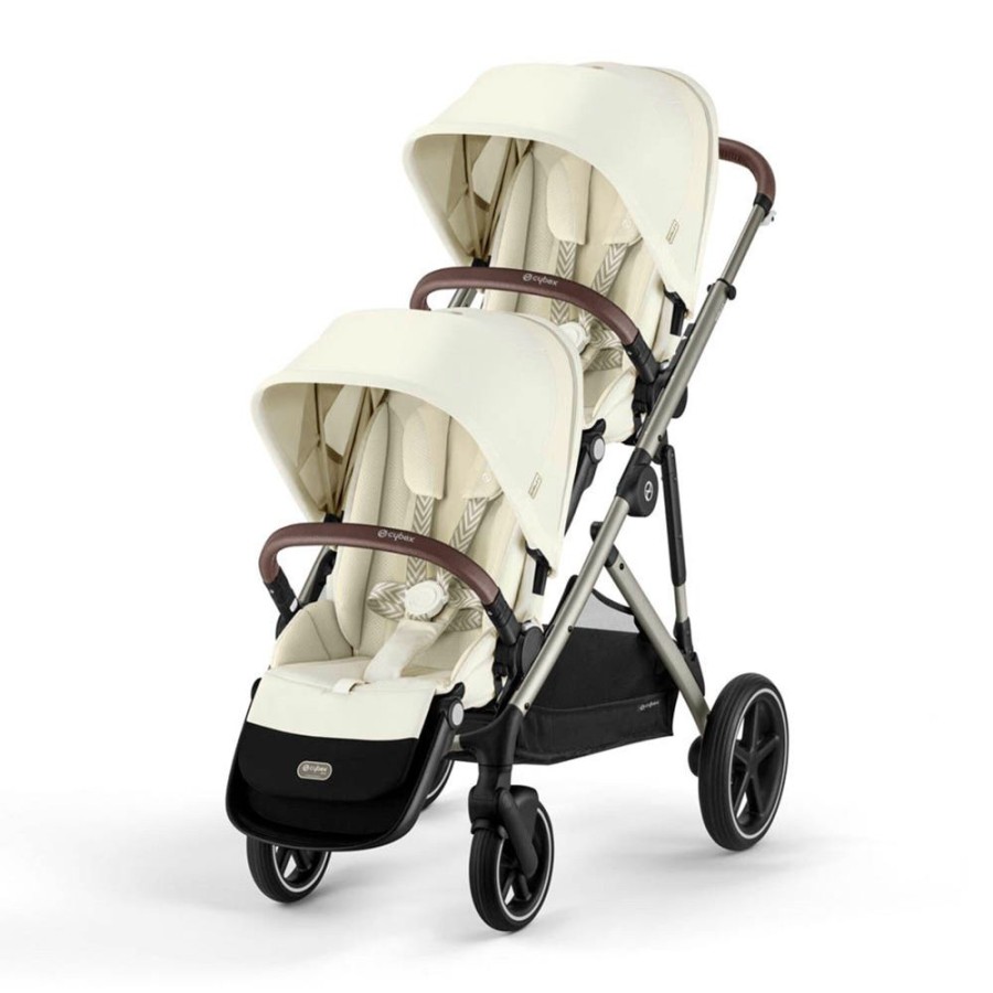 Prams & Pushchairs Cybex | Cybex Gazelle S Taupe Double - Seashell Beige