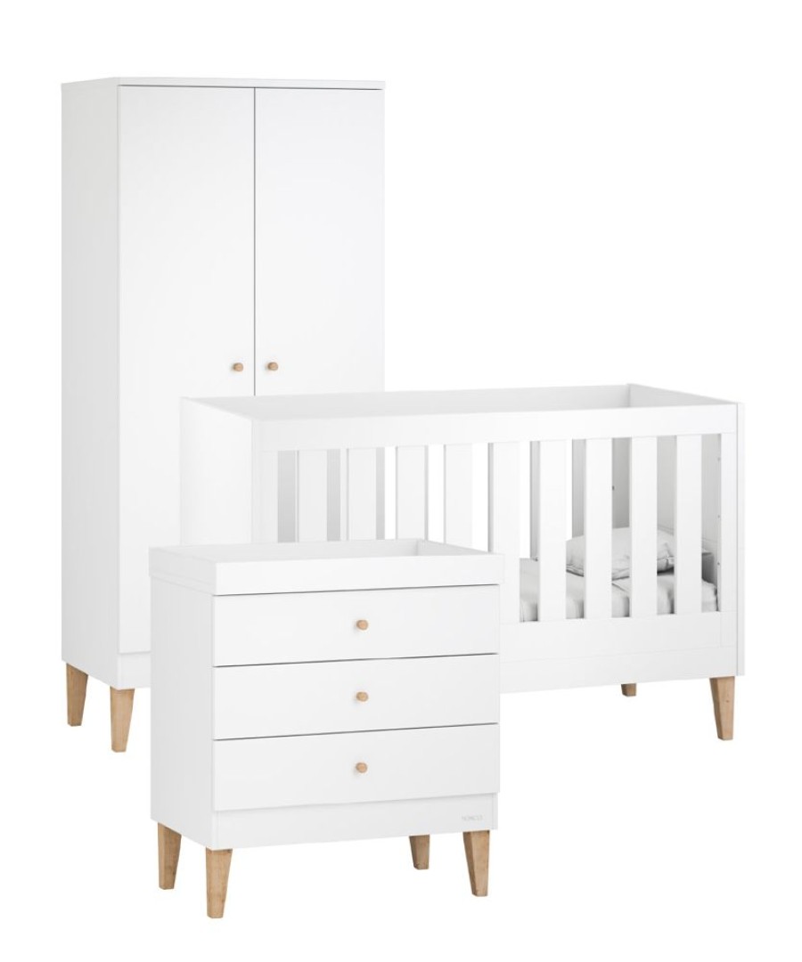 Nursery & Home Millie & Ralph 3 Piece Sets | Venicci Saluzzo Premium White 3Pc Furniture Set