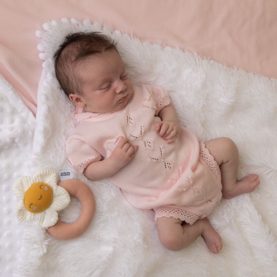 Clothing Pex Rompers | Flora Pink Pearl Heart Romper | Millie & Ralph