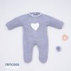 Clothing Pangasa Sleepsuits | Pangasa Grey Knitted Sweetheart Babygrow