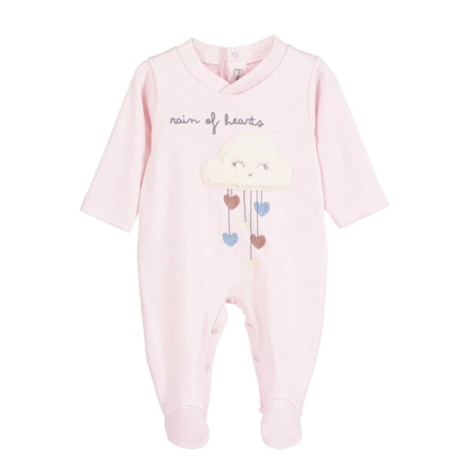 Clothing Calamaro Sleepsuits | Pink Cloud Heart All In One