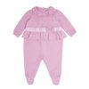 Clothing Blues Baby Sleepsuits | Dusty Pink Diamante Sleepsuit