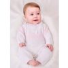 Clothing Sarah Louise Sleepsuits | White Pink Bow Fairisle Knitted All In One