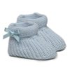 Clothing Millie & Ralph Booties | Blue Bow Knit Booties