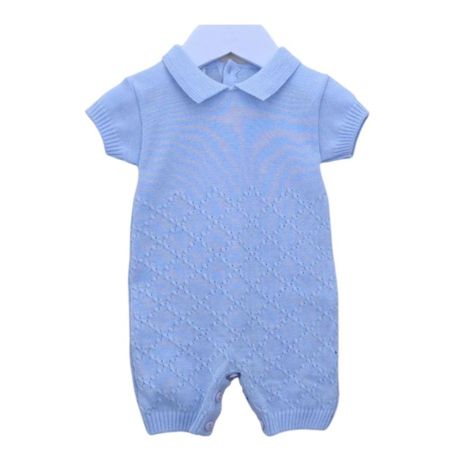 Clothing Pex Rompers | Powell' Blue Cross Stitch Romper