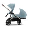 Prams & Pushchairs Cybex | Cybex Gazelle S Taupe Double - Sky Blue