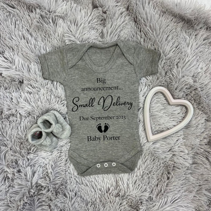 Personalised Millie & Ralph | Personalised 'Big Announcement...Small Delivery' Announcement Vest