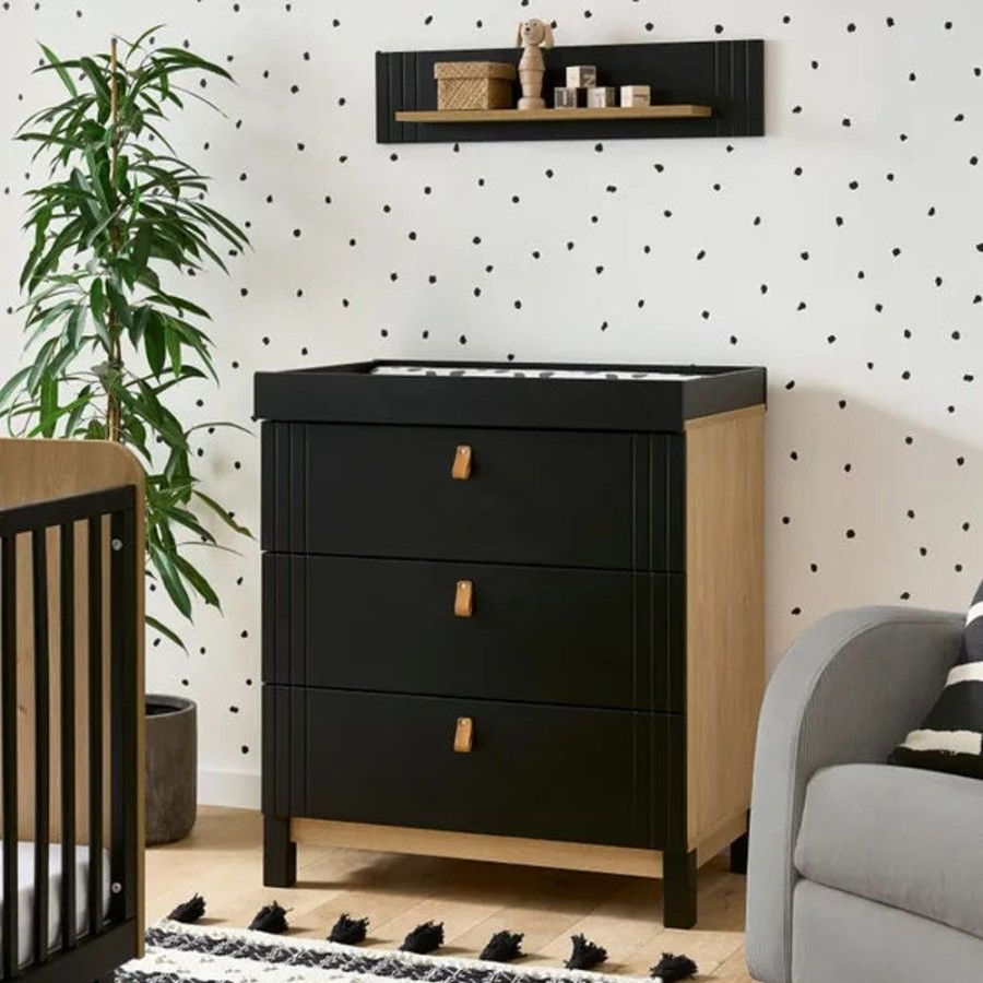 Clothing CuddleCo Dresses | Cuddleco Rafi 3 Drawer Dresser & Changer - Oak & Black