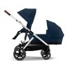 Prams & Pushchairs Cybex | Cybex Gazelle S Silver Double - Ocean Blue