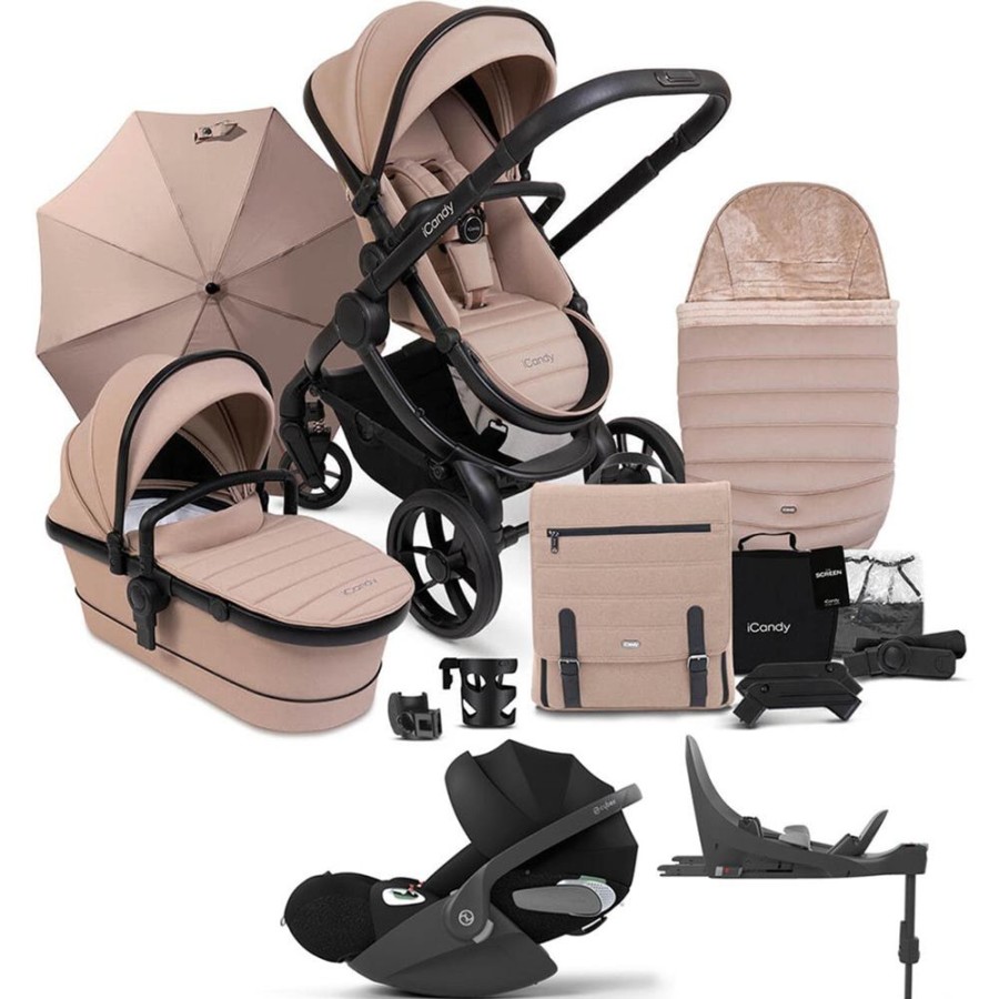 Prams & Pushchairs iCandy | Icandy Peach 7 Travel Bundle With Cloud T & Base - Jet/Cookie