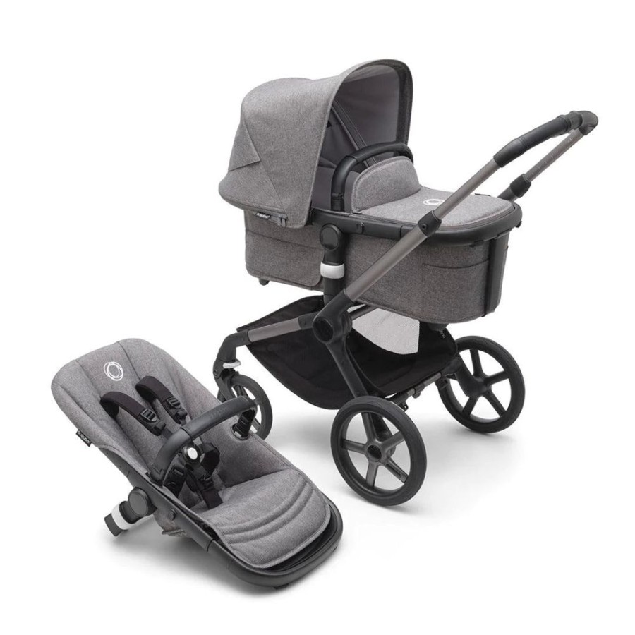 Prams & Pushchairs Bugaboo | Bugaboo Fox 5 Complete Travel System Bundle With Cloud T - Grey Melang