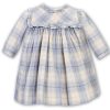 Clothing Sarah Louise Outfits | Girls Ivory Blue Plaid Dress