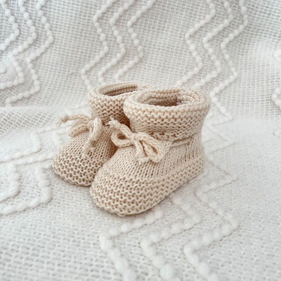 Clothing Millie & Ralph Shoes & Booties | Taupe Knitted Booties