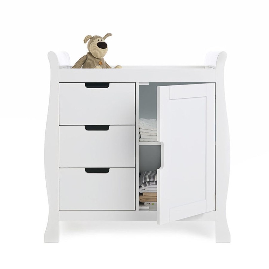 Nursery & Home Obaby Dressers | Obaby Stamford Sleigh Changing Closed Drawers - White