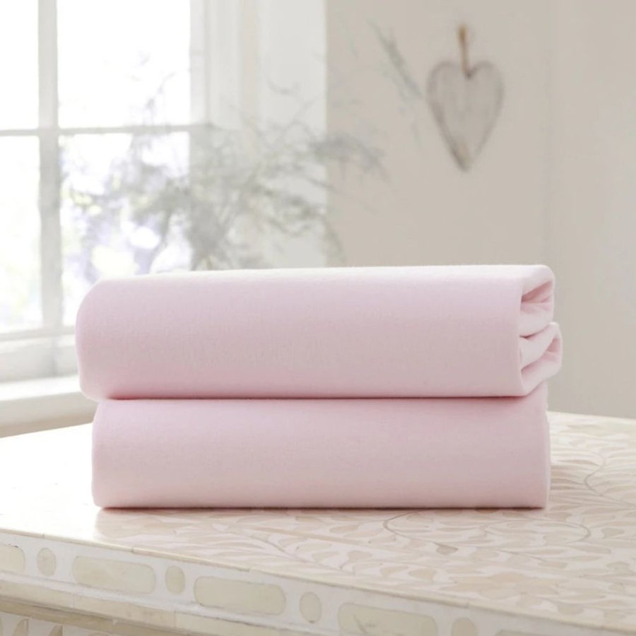 Nursery & Home Clair De Lune Bedding & Sleepwear | Clair De Lune 2 Pack Pink Fitted Cotton Sheets - Cot Bed