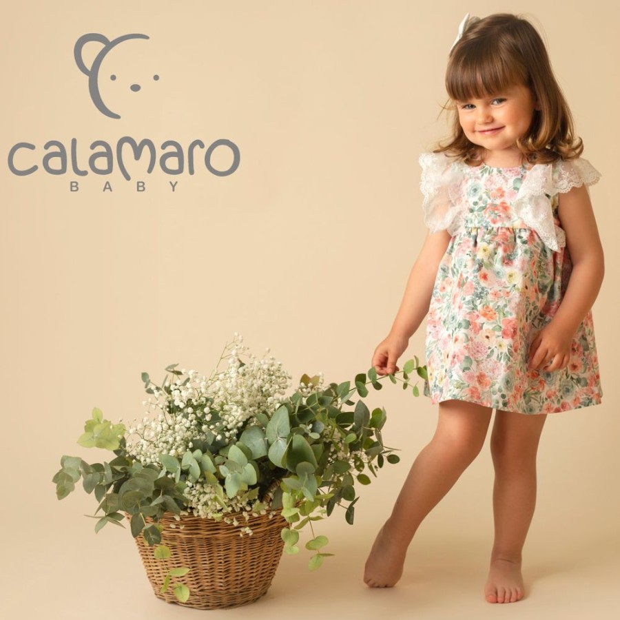 Clothing Calamaro Outfits | Floral Net Frill Summer Dress