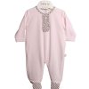 Clothing Millie & Ralph Sleepsuits | Baby Pink Velour Gingham Frill Chest All In One