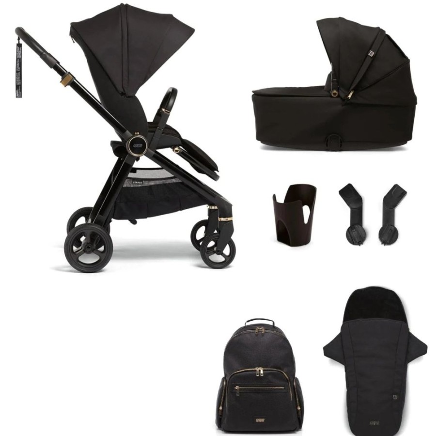 Prams & Pushchairs Millie & Ralph | Mamas & Papas Strada Pushchair 6 Pc Essentials Bundle - Black Diamond