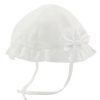 Clothing Millie & Ralph Hats | White Glitter Bow Summer Hat