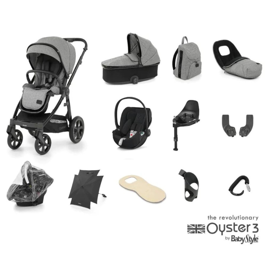 Prams & Pushchairs BabyStyle | Oyster 3 Ultimate 12 Pc Travel System Bundle With Cloud T Car Seat - O