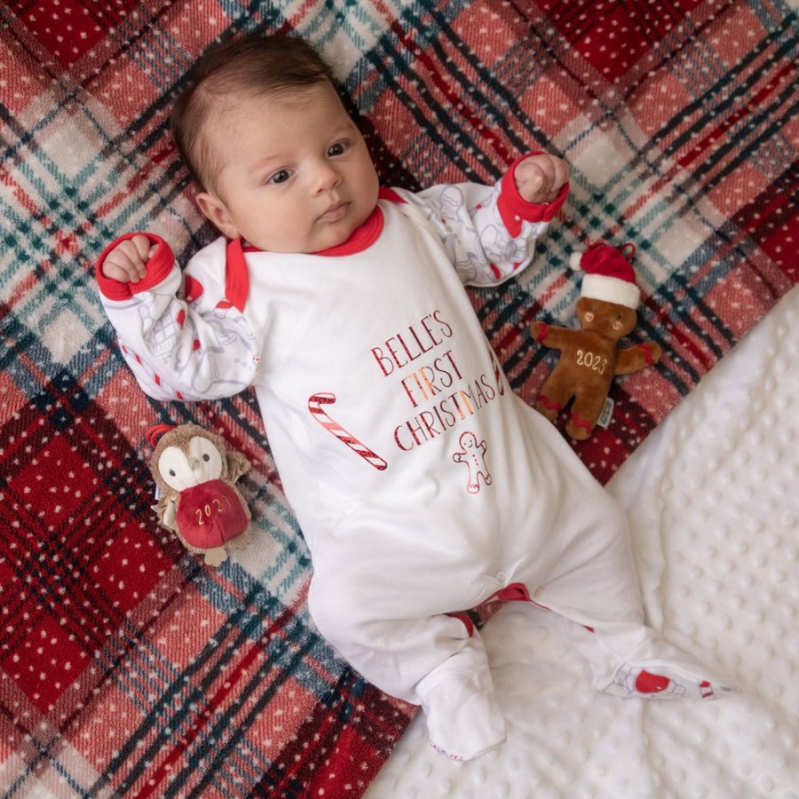 Personalised Millie & Ralph | Personalised Gingerbread Man 'First Christmas' Sleepsuit