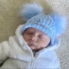 Personalised Millie & Ralph | Double Pom Hat | Personalised Name Sky Blue | Millie & Ralph