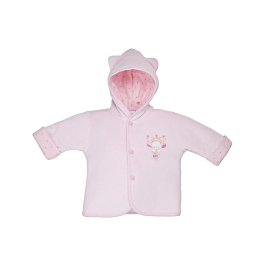 Clothing Dandelion Jackets, Coats & Pramsuits | Pink Tiny Bear Velour Jacket