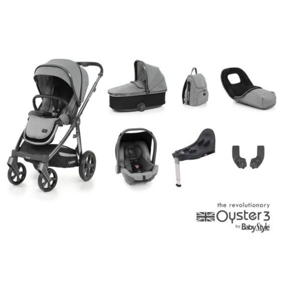 Prams & Pushchairs BabyStyle | Oyster 3 Luxury 7 Pc Travel System Bundle - Moon