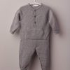 Clothing Millie & Ralph Sleepsuits | Grey Knitted Pocket Detail All In One