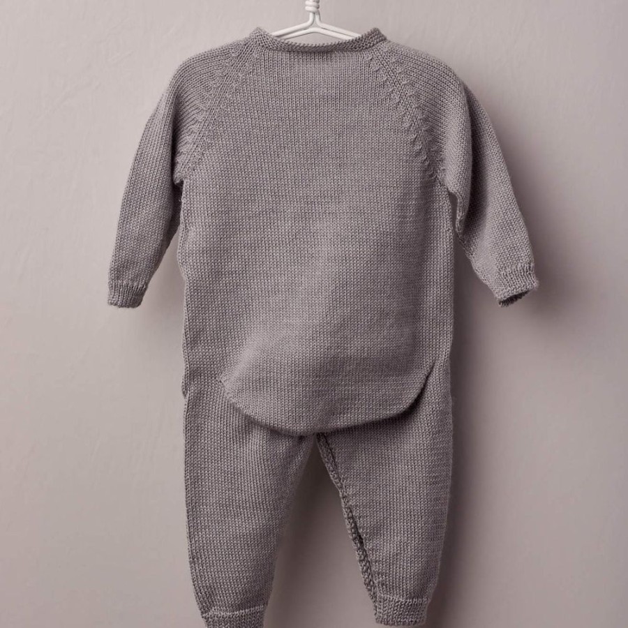 Clothing Millie & Ralph Sleepsuits | Grey Knitted Pocket Detail All In One