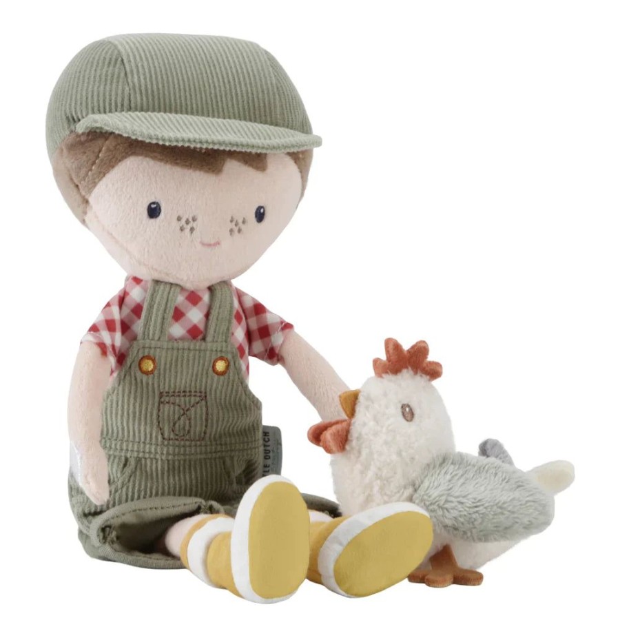 Nursery & Home Little Dutch Soft Toys | Little Dutch Little Farm - Cuddle Doll - Farmer Jim With Chicken