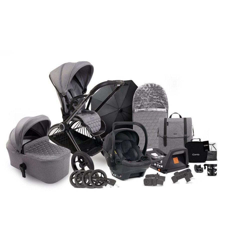 Prams & Pushchairs iCandy | Icandy Core Complete Bundle With Cocoon Car Seat - Light Grey