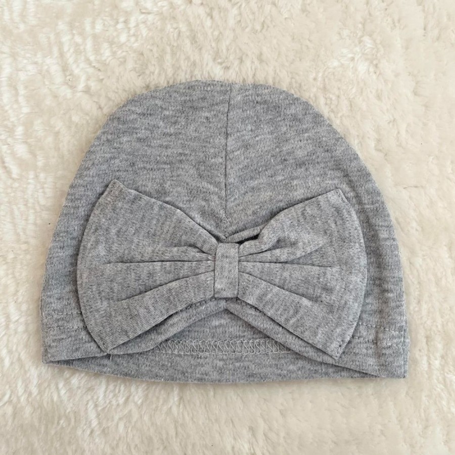 Clothing Millie & Ralph Hats | Grey Turban Hat With Bow