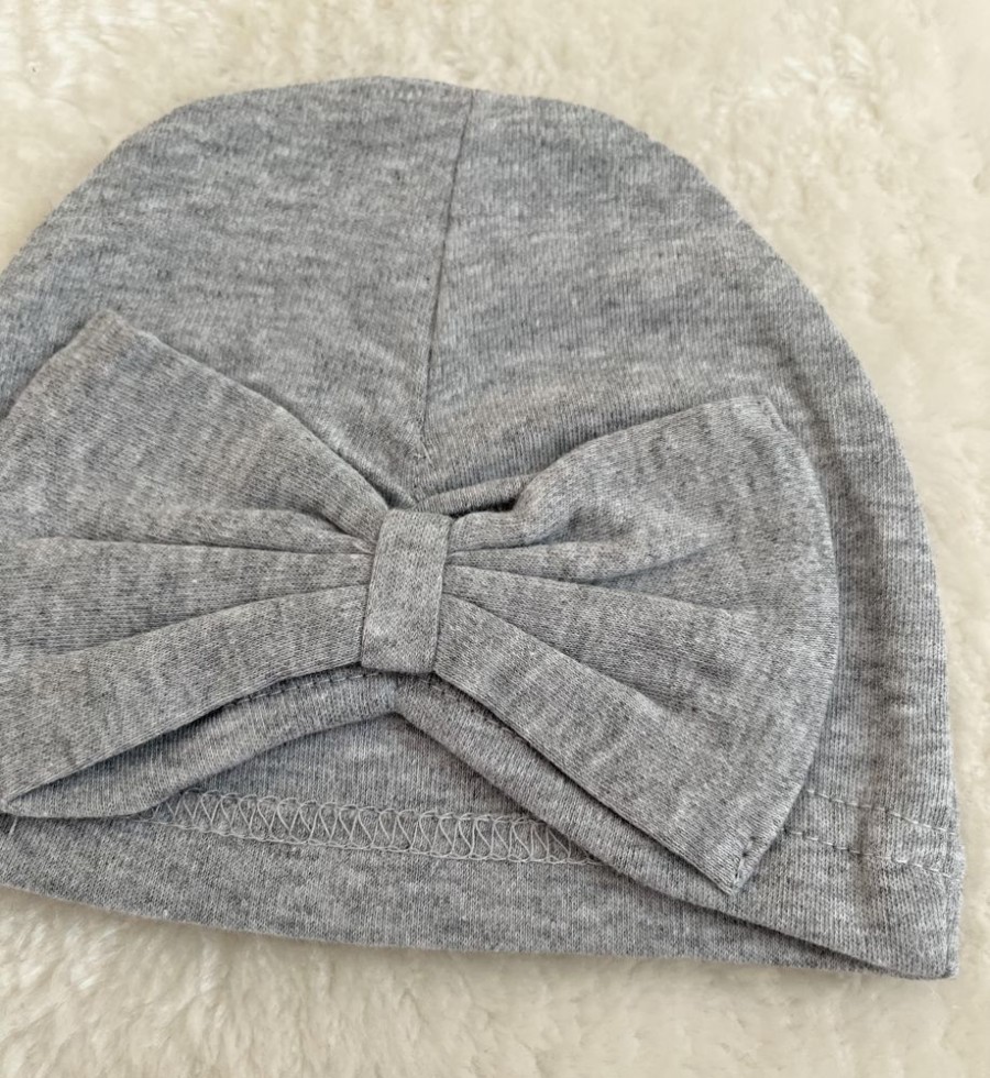 Clothing Millie & Ralph Hats | Grey Turban Hat With Bow