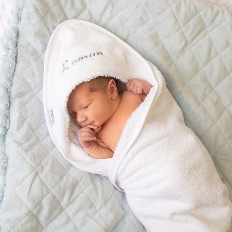 Personalised Millie & Ralph | Personalised Embroidered Hooded Towel - White