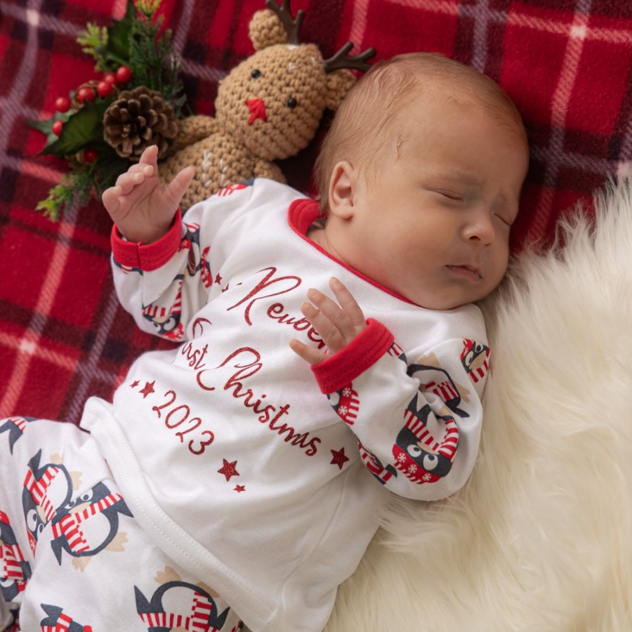 Personalised Millie & Ralph | Personalised Cuddly Penguin 'First Christmas' Pj'S Lounge Set