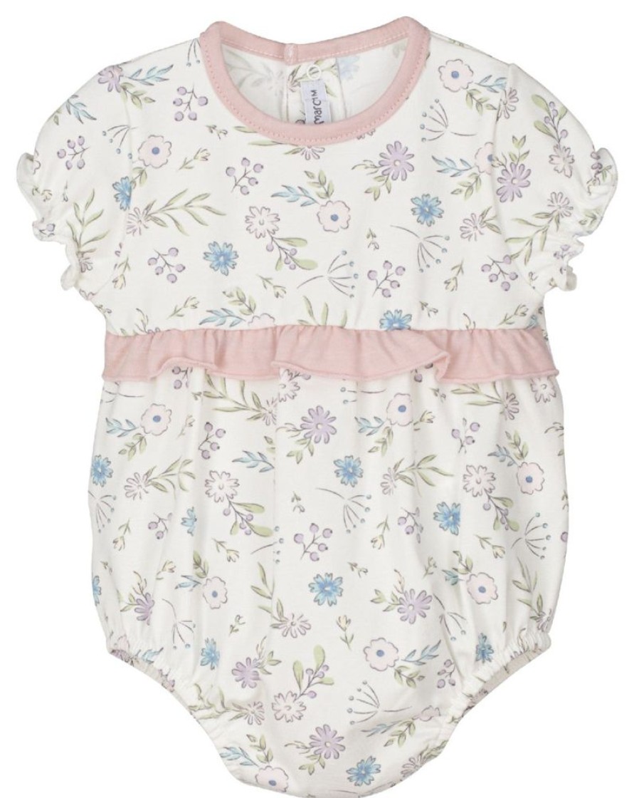 Clothing Calamaro Rompers | Spring Floral Cotton Stretch Romper