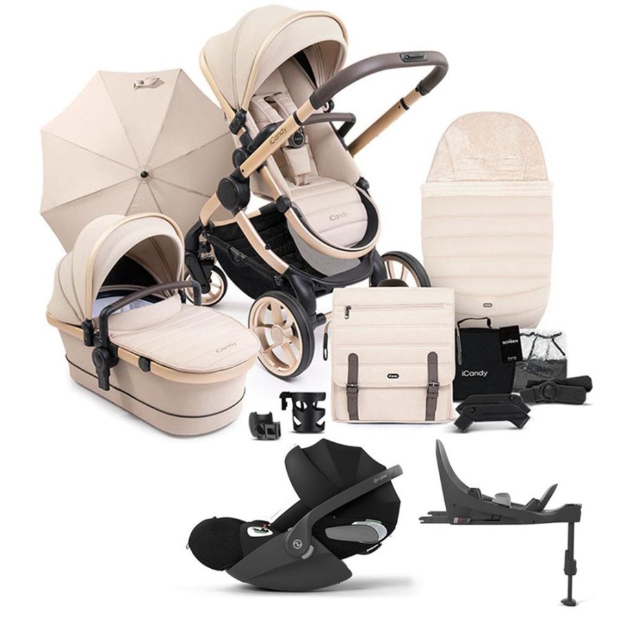 Prams & Pushchairs iCandy | Icandy Peach 7 Travel Bundle With Cloud T & Base - Blonde/Biscotti