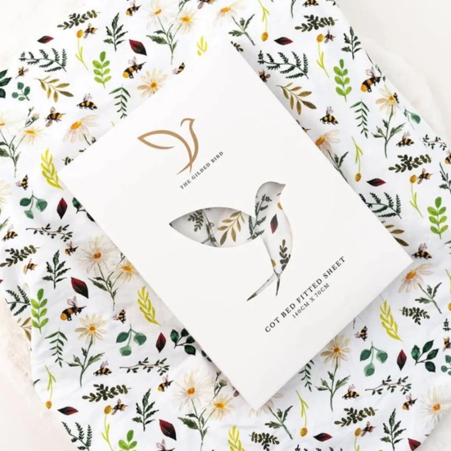 Nursery & Home Gilded Bird Bedding & Sleepwear | Gilded Bird Fitted Cotbed Sheet - Wild Bee